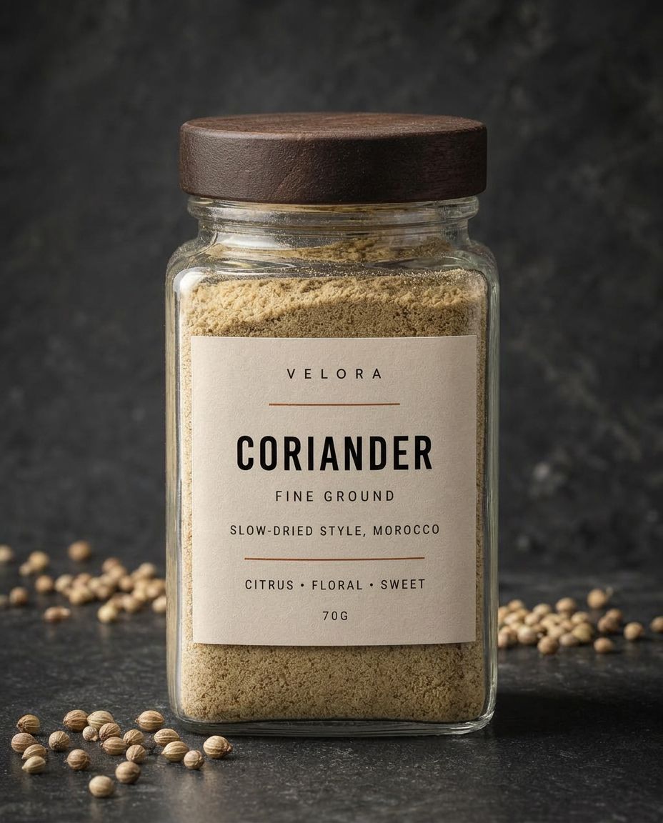 Velora Coriander — Whole Seed, photographed in the studio