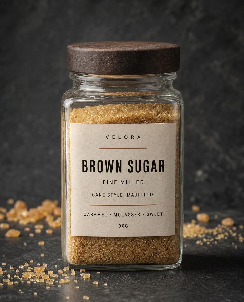 Velora Brown Sugar — Coarse Crystal, photographed in the studio